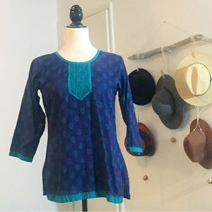 Juliet Boho Summer Paisley Tunic Shirt Sz XS